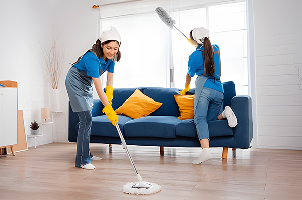 Cleaning up after the party