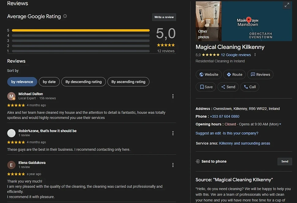 Thank you for choosing our cleaning service.