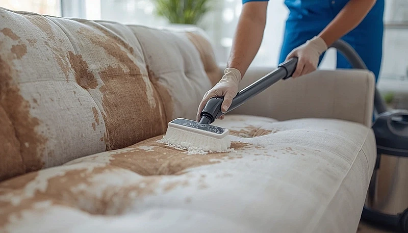Dry cleaning of furniture