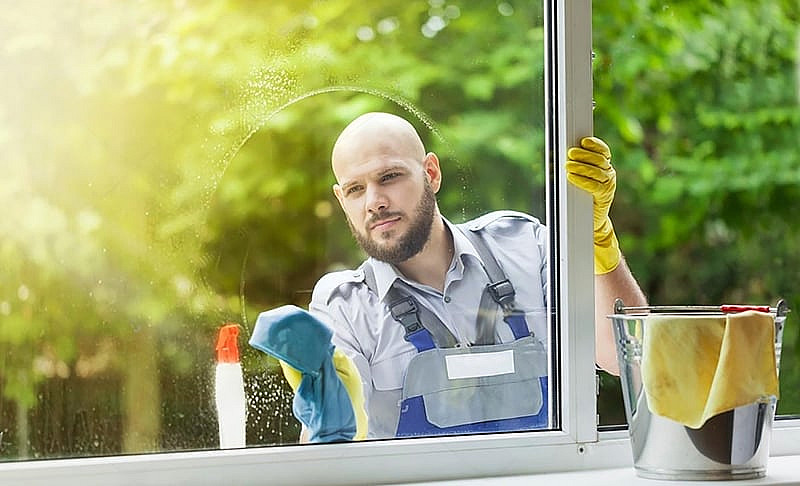 Clean windows after professional cleaning