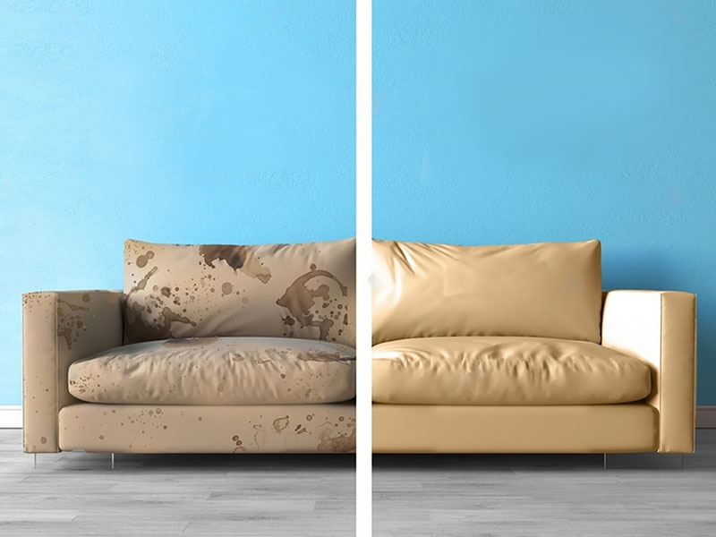 Dry cleaning of furniture